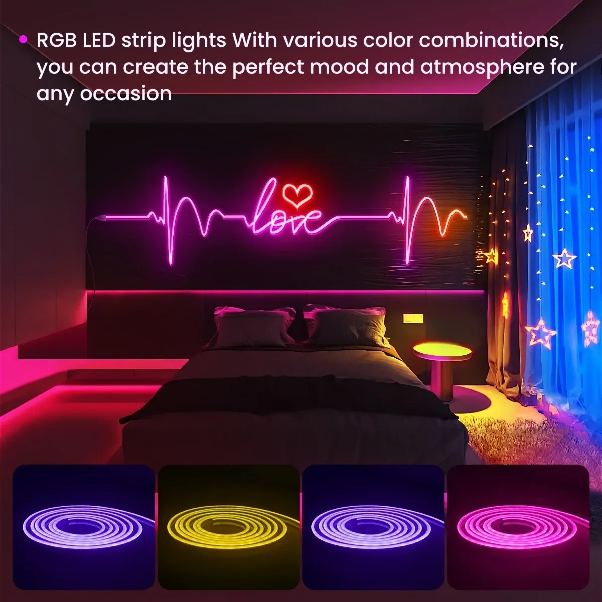 Tuya Smart Life WiFi LED Neon Light Strip USB 5V LED Strip RGB Neon Sign Tape Decoration Alexa Google Home Silica Gel With Clips