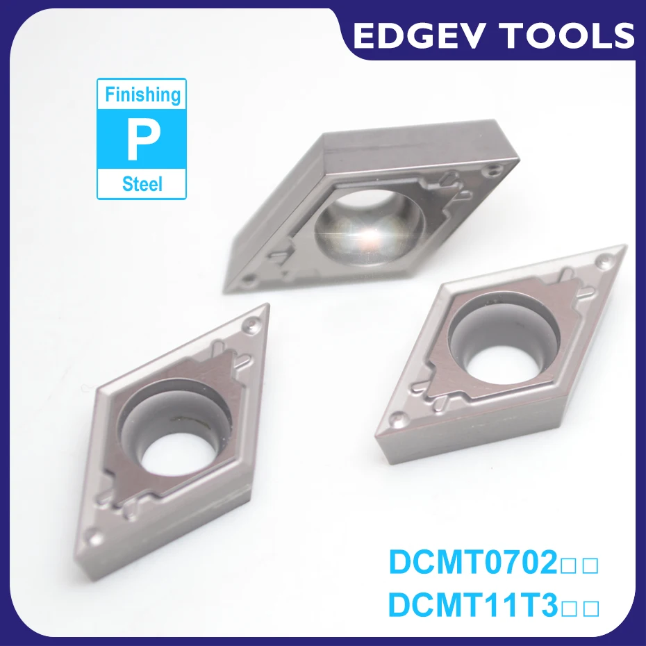 Ferramentas de torneamento de carboneto de aço, inserções Cermet, DCMT070204, DCMT11T304, DCMT070202, DCMT11T302, DCMT11T308, Torno CNC, EDGEV, TN60