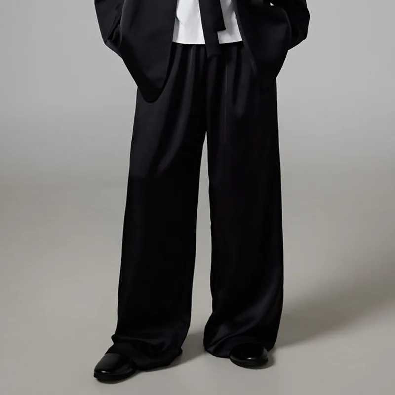 WVGA ربيع الخريف جديد رجل المد الكتف مبطن ثنيات العصرية السترة المتخصصة شيك عادية الشريط مستقيم دعوى السراويل Ins Y2K W13437