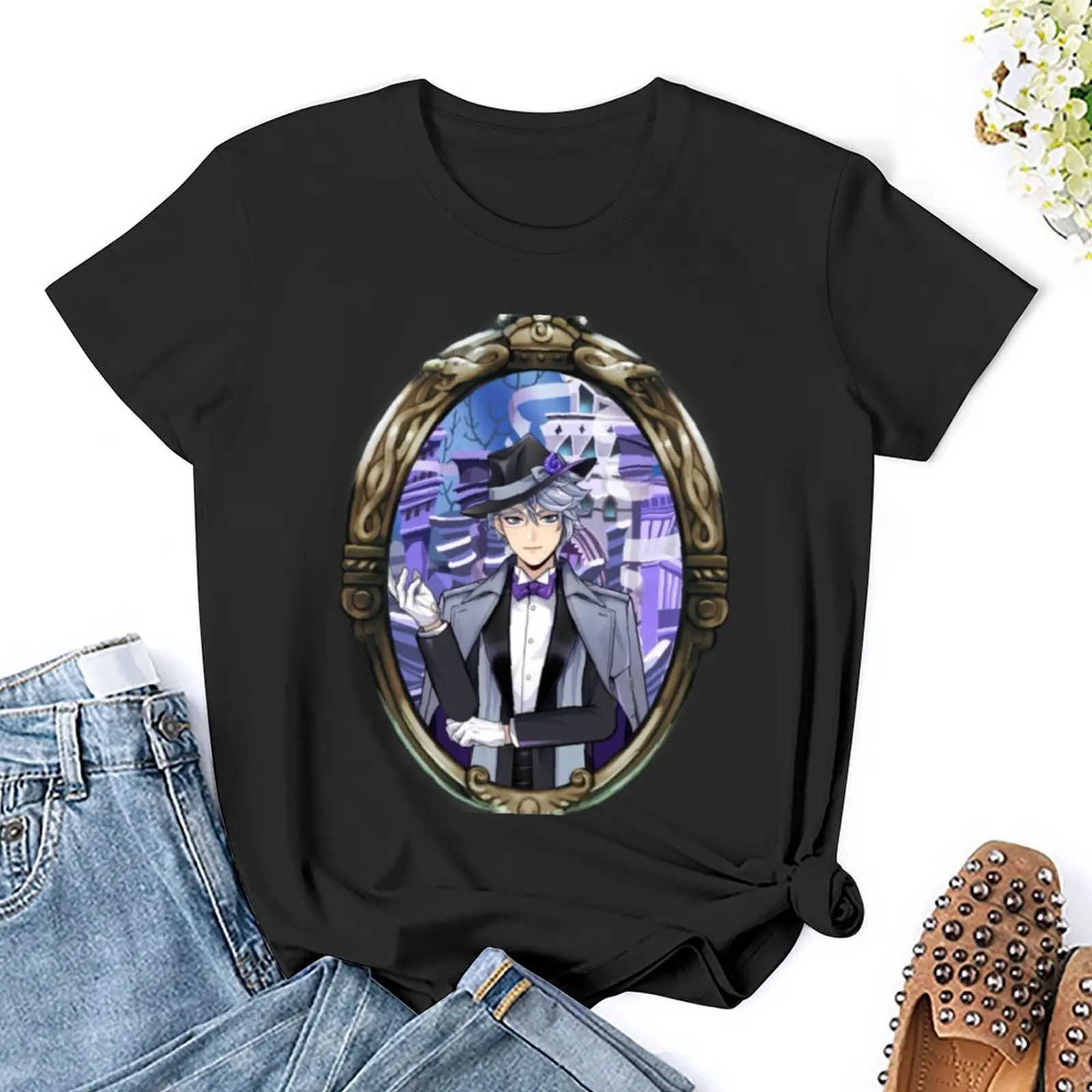 Azul Ashen grotto (Twisted Wonderland) T-Shirt Sommer Tops T-Shirts Frauen T-Shirts