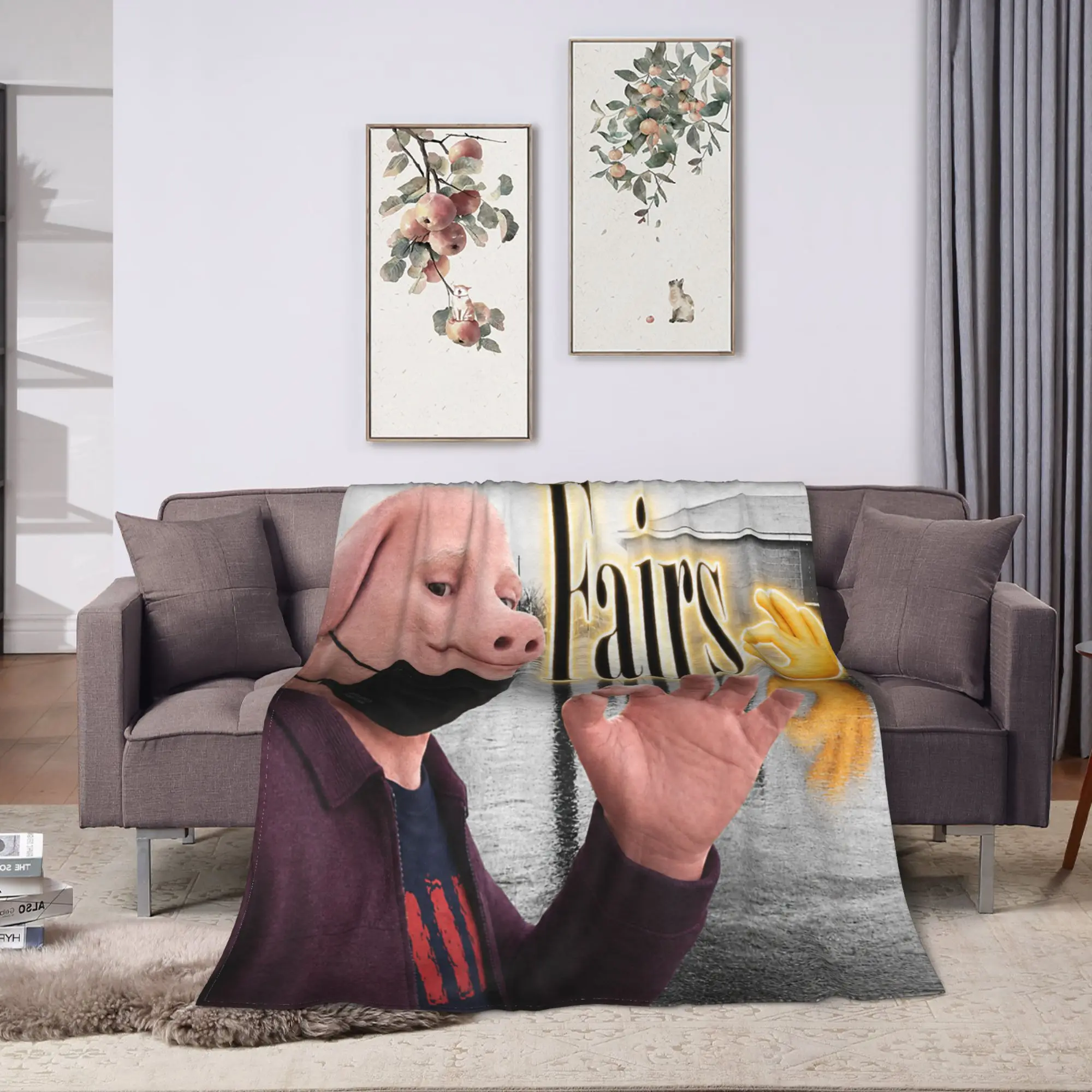 Funny John Pork Fairs Parody YBG Meme Soft Comfy Blanket For Outdoor  Funny Bedding Throws Spring Travel Car Flannel Bedspread