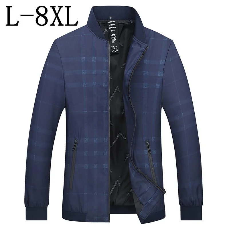 

New Men 2023 Jacket Spring Autumn Fashion Brand Loose Coats Male Casual Baseball Bomber Jacket Mens Overcoat Plus Size L-8XL