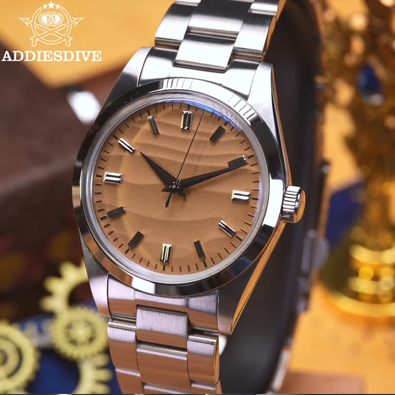

ADDIESDIVE AD2030 Новые 36 мм мужские кварцевые часы крышка стекло нержавеющая сталь AR покрытие 10 бар Relogio Masculino