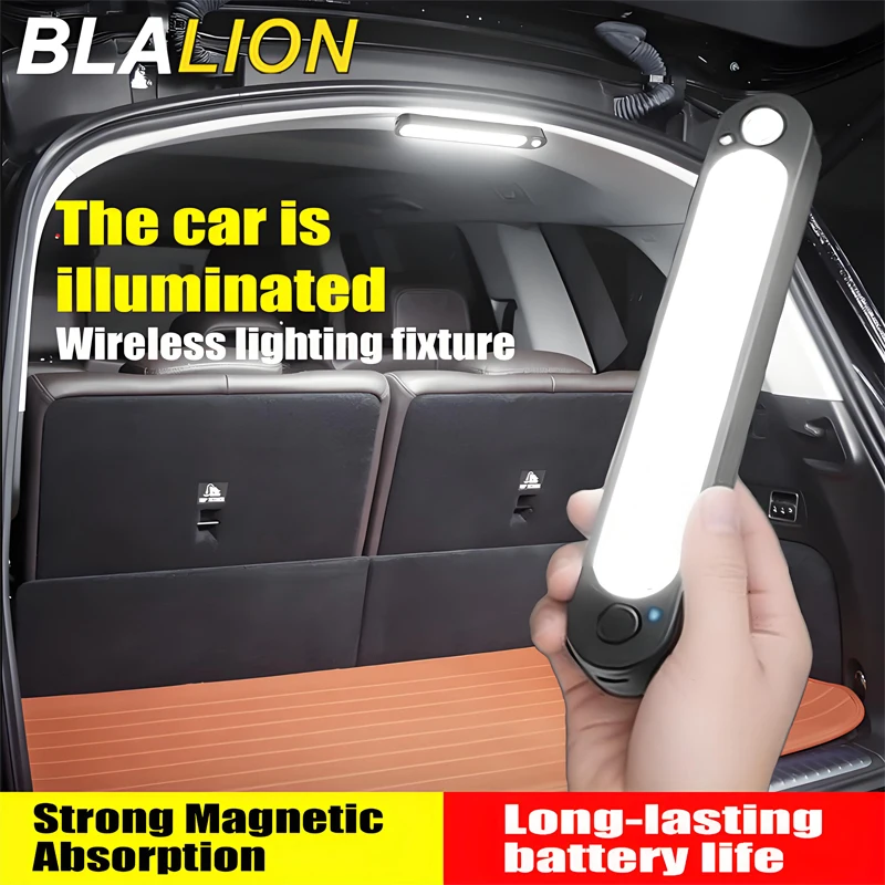 BLALION Trunk Car Sensor Light for Floor Trunk Hood Rechargeable Automatic Induction Light Bar Magnetic Maual Sensing Mode Lamp