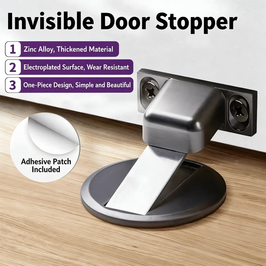 No Drill Door Stopper, New Magnetic Floor Door Catch, Invisible Door Holder, Anti-collision Door Stop for Bathroom