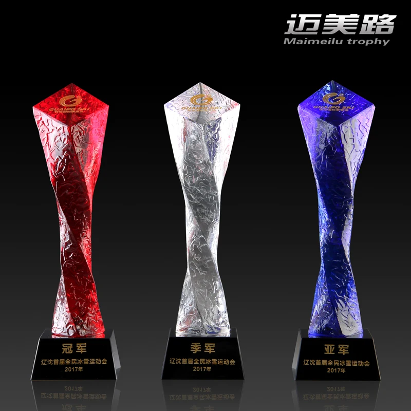 Customize Custom Business Trophy -TOP COOL company enterprise government team High grade crystal statue