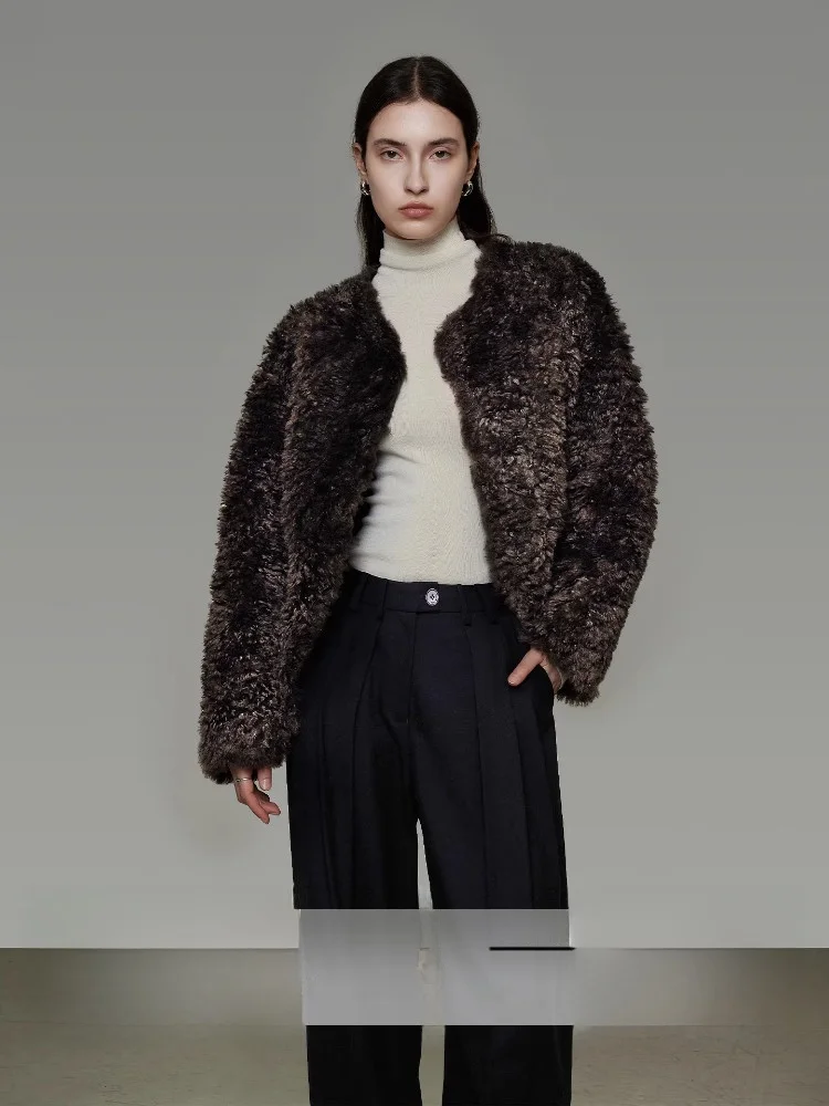 

Unspoken Casual Jaet из овечьего меха, свободная посадка, зимняя верхняя одежда, теплая полиэфирная одежда, женская молодежная одежда для поездок на работу