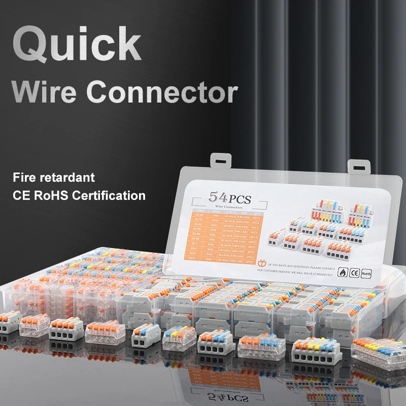 Box Mini Type Household Wire Terminals In-Line Wire Connectors Cables Multi-way Hybrid Connectors LED Light Cable Splices