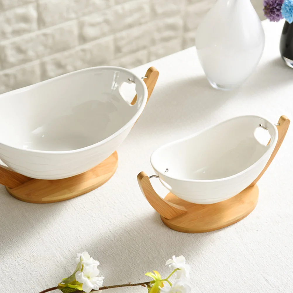 

Bamboo Fruit Basket Dining Room Tray Leisure Bowl Vegetable Decorative Trays Stand