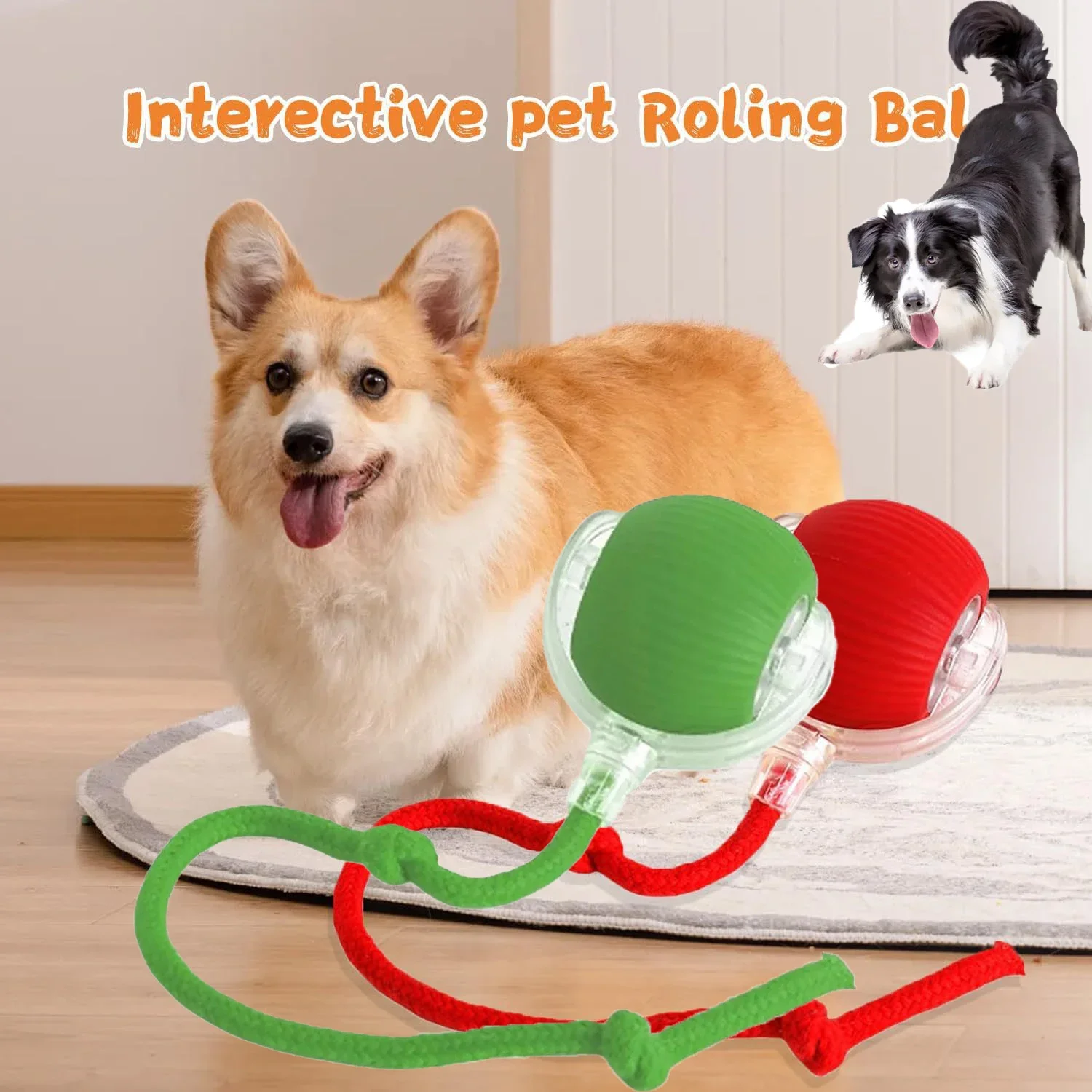 

2025 Hot Electric Dog Ball Toys Automatic Rolling Ball Rechargeable Smart Pet Interactive Plush Toy Dog Cat Training