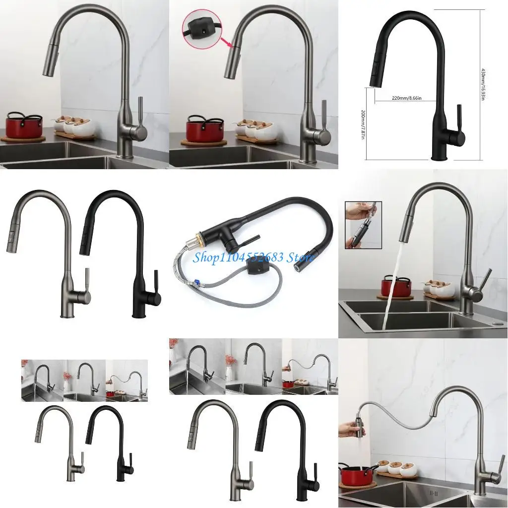 

Y6GD Highly Pressure Kitchen Tap Mixer Tap with Pull Downs Sprayers Single Handle Faucets