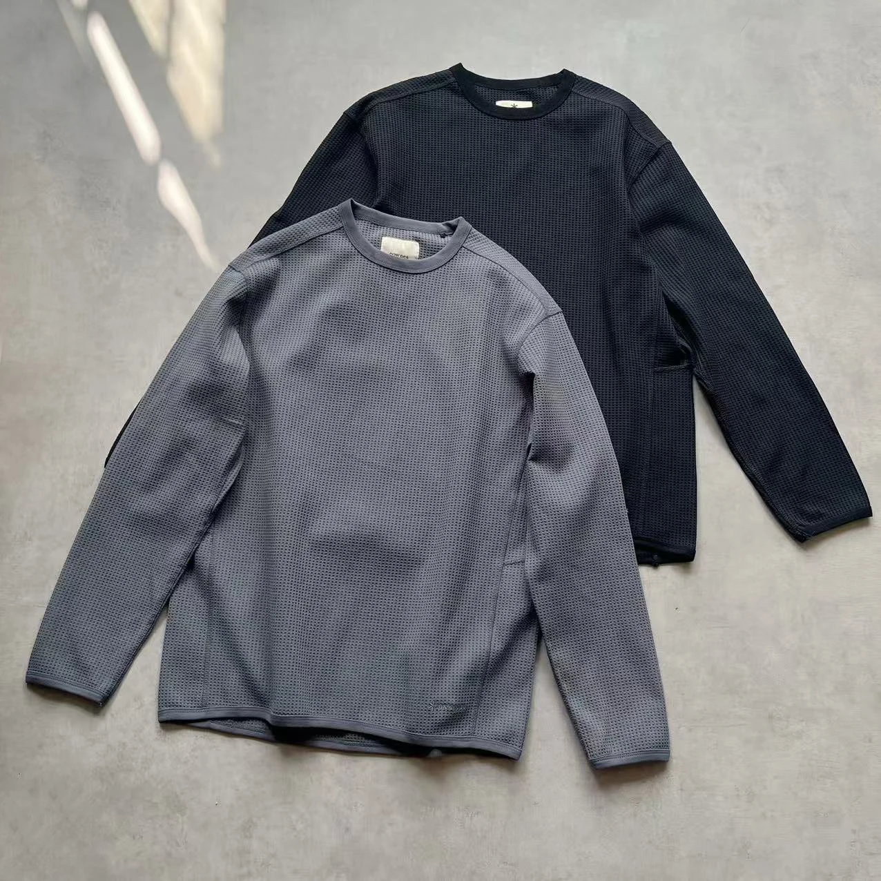 

Cleanfit Snow Peak Outdoor Casual round Ne Overhead T-irt Pure Color Long Sve Stand Fit Breathable Cotton Top