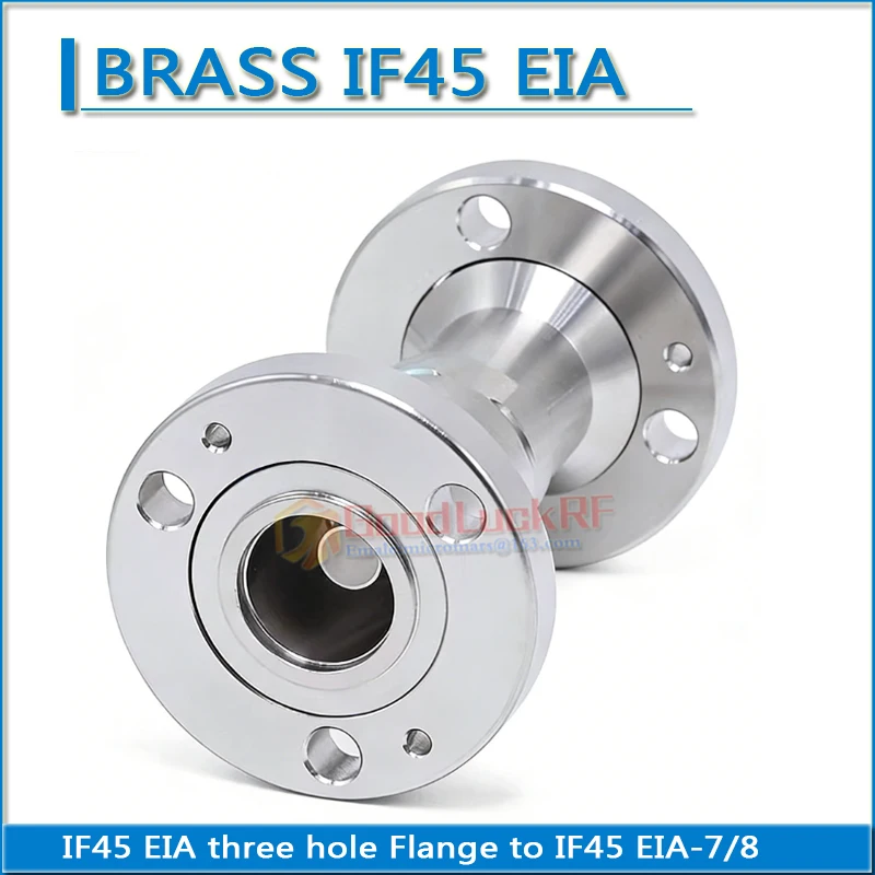 IF45 EIA 7/8 three 3 hole Flange to EIA IF45 Male plug Brass 50ohm Straight IF45/IF45-JJ 10KW High-power RF Connector Adapter