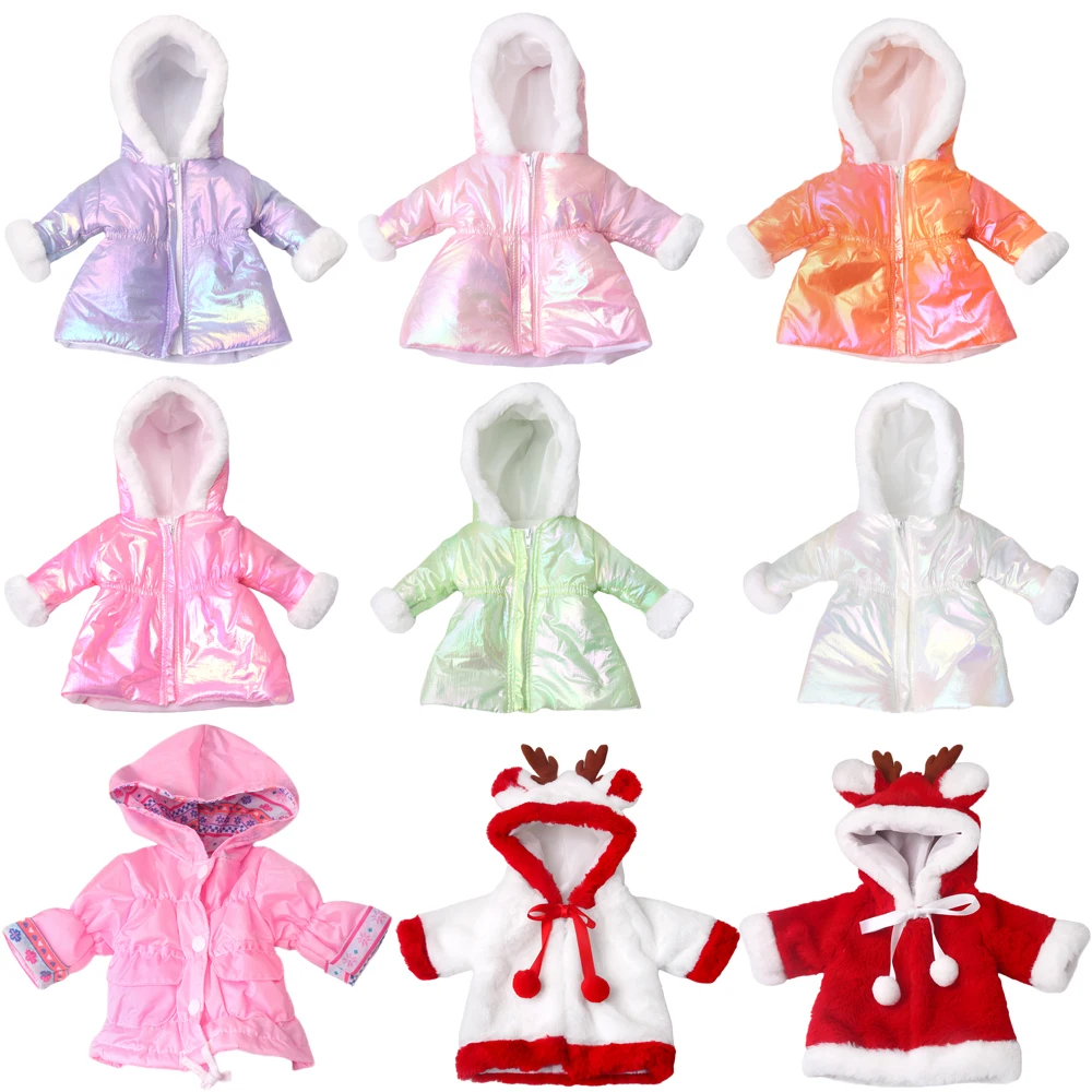 

Doll Clothes 18 Inch American Doll Bright Winter Cotton-padded Jacket Fashion Set Fit 43Cm Newborn Clothes Doll Accessories