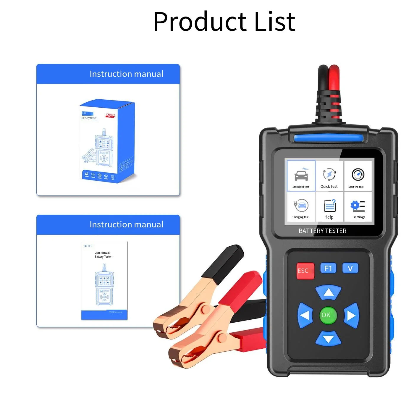 2026 New Product BT300 Battery Tester with Multiple Detection Modes and Reverse Polarity Protection
