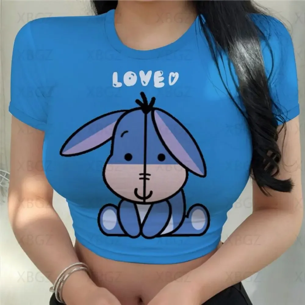 T Shirt Women Cool Y2k Clothes Disney Kawaii Winnie Pooh Crop Top Fashion T-shirt Sexy Tops Print T-shirts Nightclub Vintage 3XL