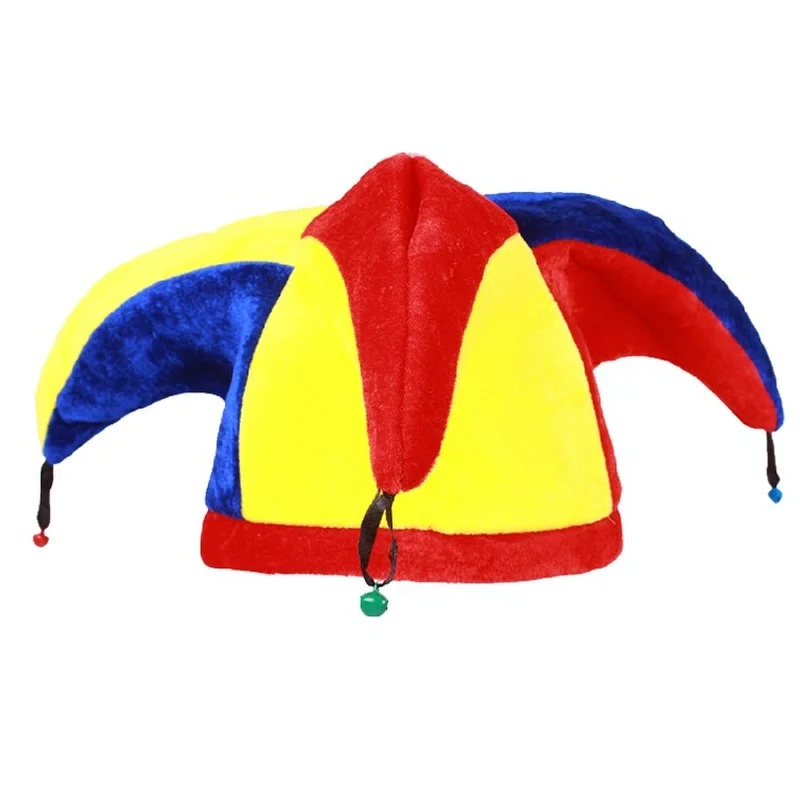 Sombrero de payaso de circo para hombre y mujer, gorros de carnaval, vestido elegante, accesorios triangulares para fiesta, campana, bandera nacional, disfraz de Halloween, Cosplay