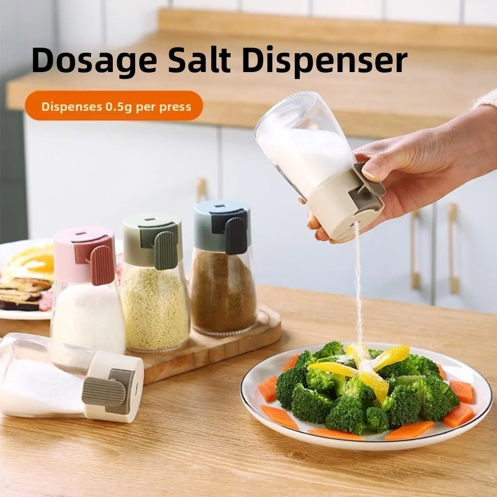 

4Pcs Press Type Measuring Seasoning Bottle Transparent 0.5g Precise Spice Dispenser Adjustable Food Grade