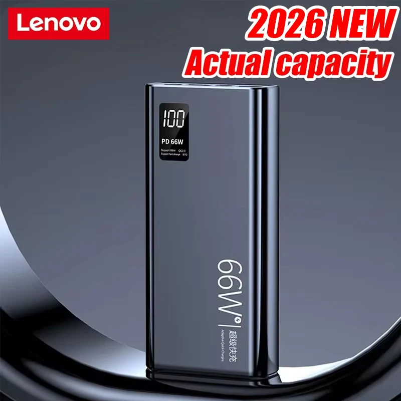 

Lenovo 66W True 20000mAh High Capacity Power Bank Super Fast Charging Power Bank Portable Big Battery For iPhone Samsung Xiaomi