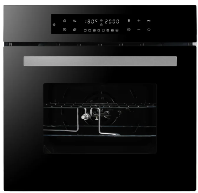 

70л 60см Встроенная электрическая духовка | Интерьер из черной эмали, конвекция и горячее воздухо, светодиодное сенсорное управление, двойная стеклянная дверь, гриль