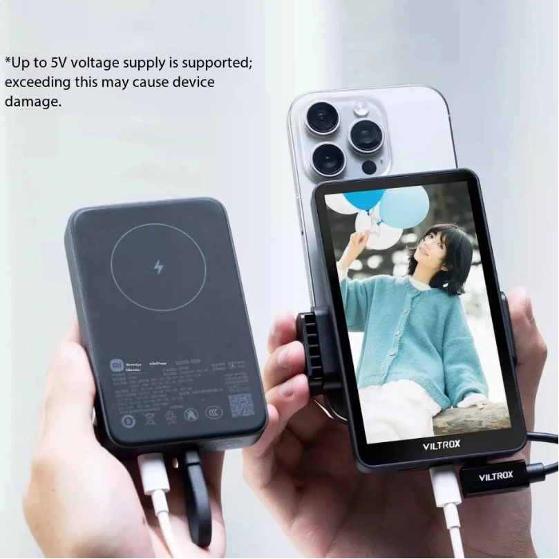 Viltrox DC-T1 Selfie Screen, 5-Inch Touch Rear Monitor, Connection Real-Time Preview, For Mobile Phones, Lightweight Portable.