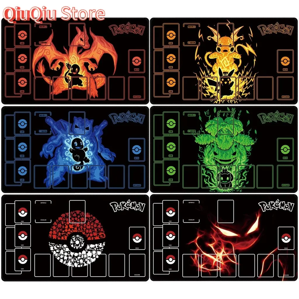 60x35x0.2Cm PPTCG Charizard Venusaur Blastoise tapis de carte de jeu dédié jeu de combat Anime verrouiller le bord tapis de Table bricolage cadeau jouets
