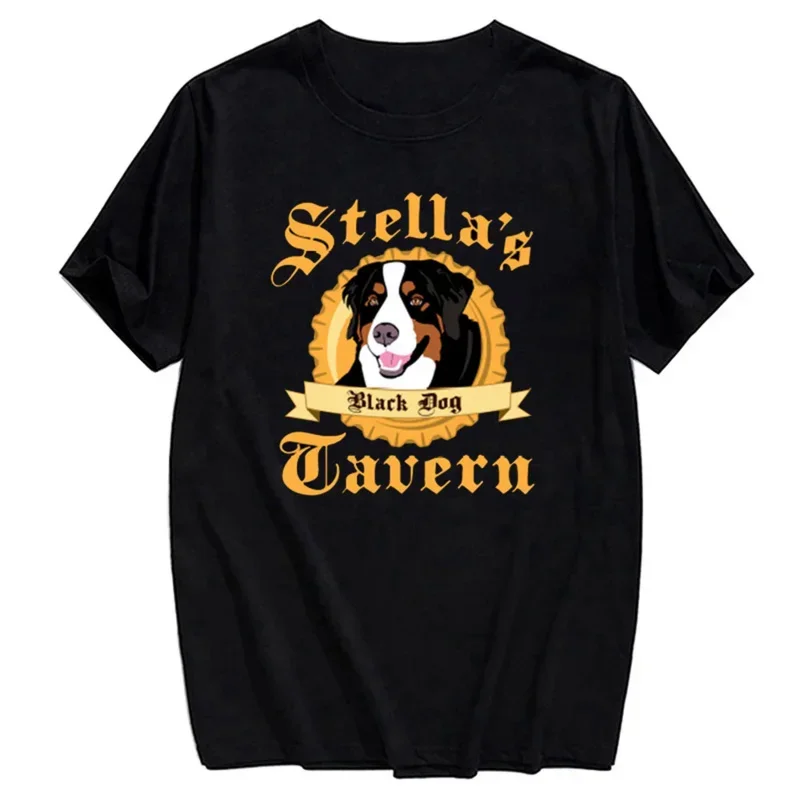 Black Cotton T-shirts with 3D Printed Pet Dog Border Collie, Casual Hip Hop Tops, Clothes, Fashion, Clothes