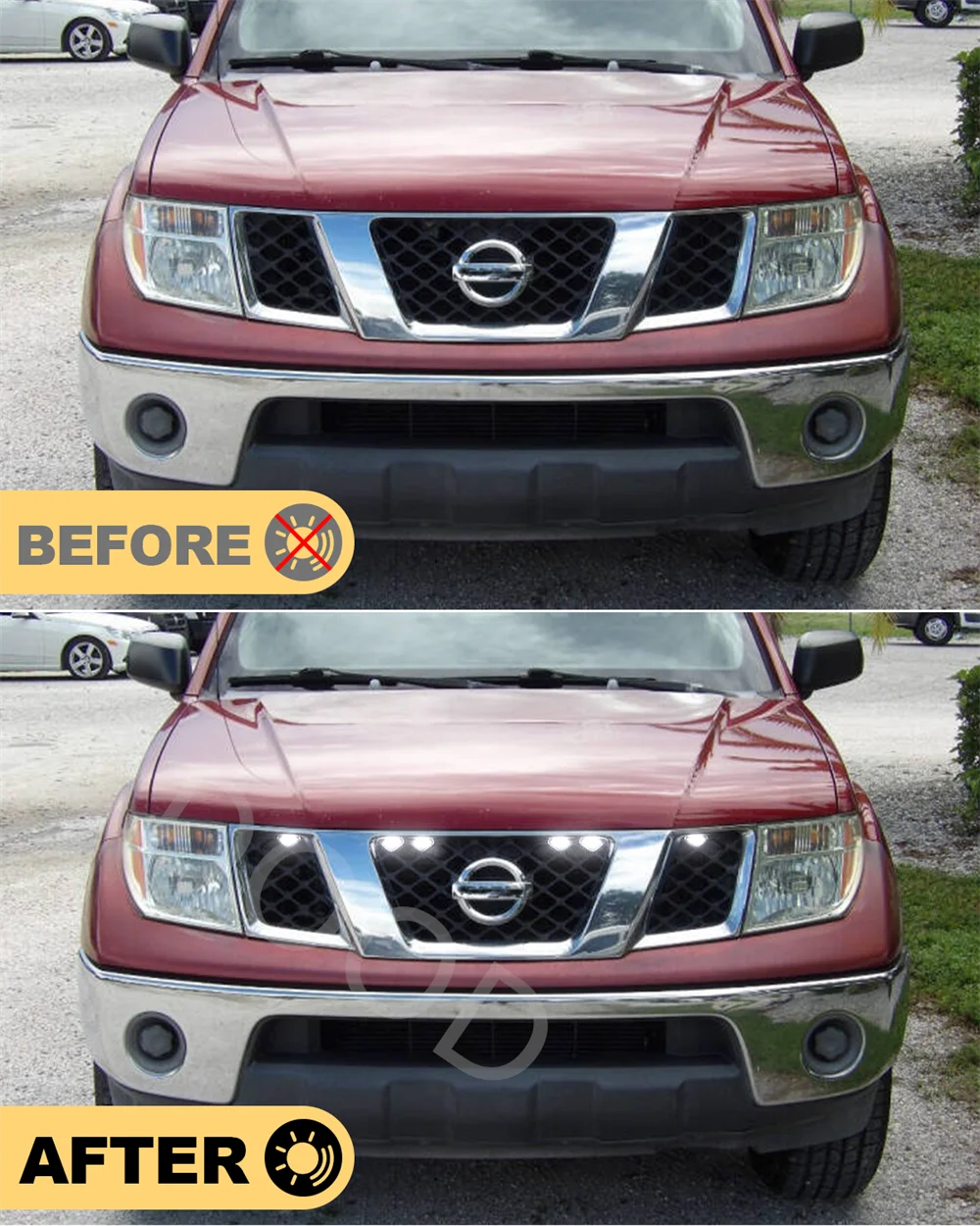 Auto led lights Front Grille Grill Lights For 2005-2008 Nissan Frontier Pathfinder 2006 2007 Racing Grille Grill led lights