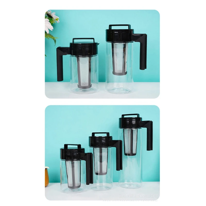 Large Capacity Cold Brew Coffee Pot Cold Tea Pot With Filter Household Plastic Ice Coffee Pot, Durable Easy To Use A