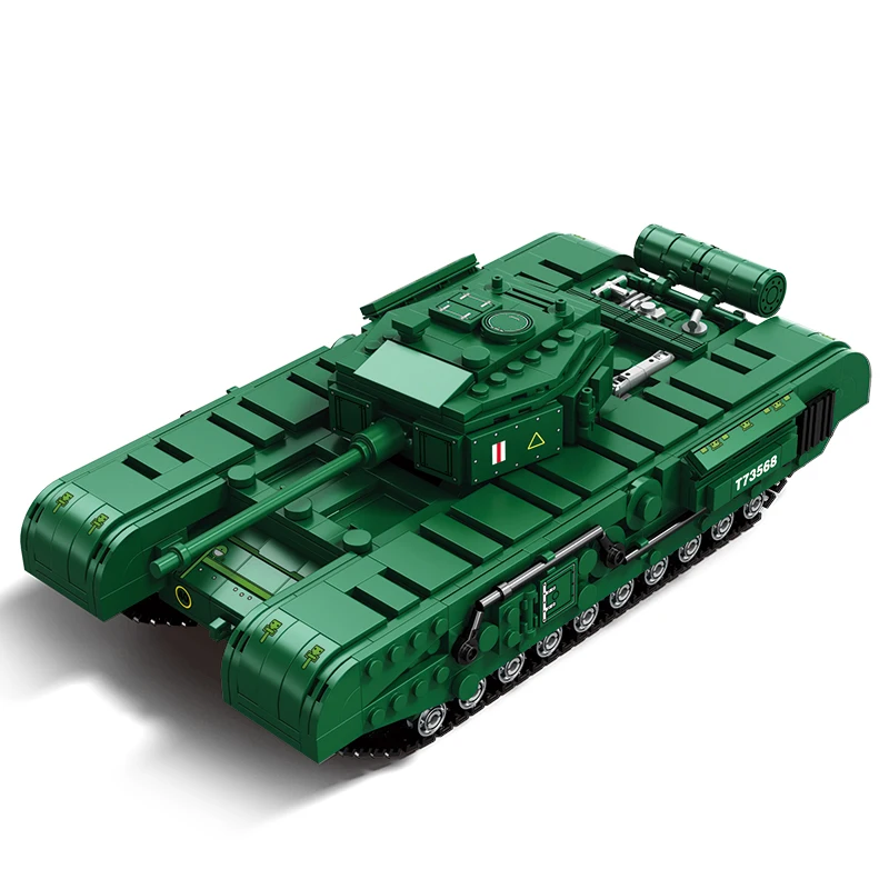 1123PCS Churchill Mk IV Tank Bouwstenen World of Tanks Voertuigmodel Bakstenen DIY Montage Bureauornament Verzamelcadeaus