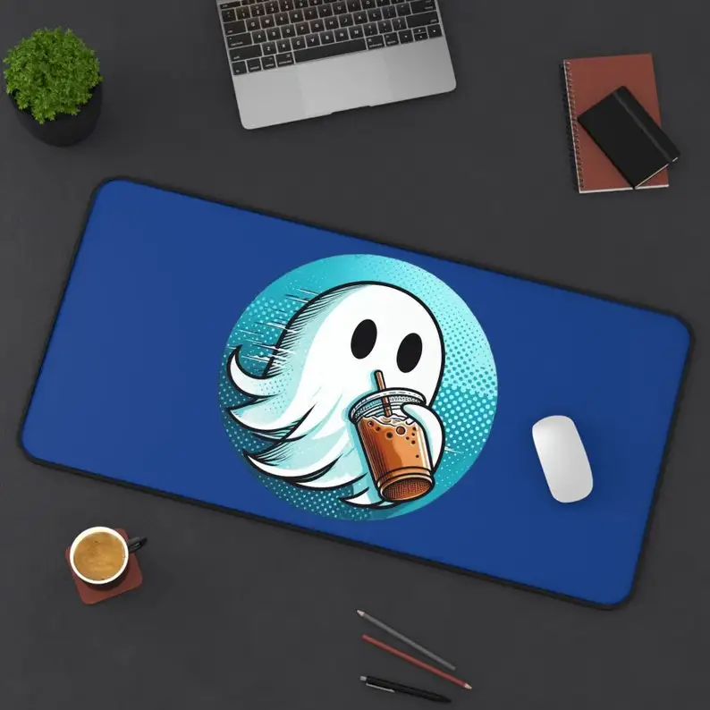 Ghost Drink Iced Coffee Mouse Pad, Non-Slip Waterproof Gaming Mouse Pad, Suitable for Giving The Perfect Halloween Gift