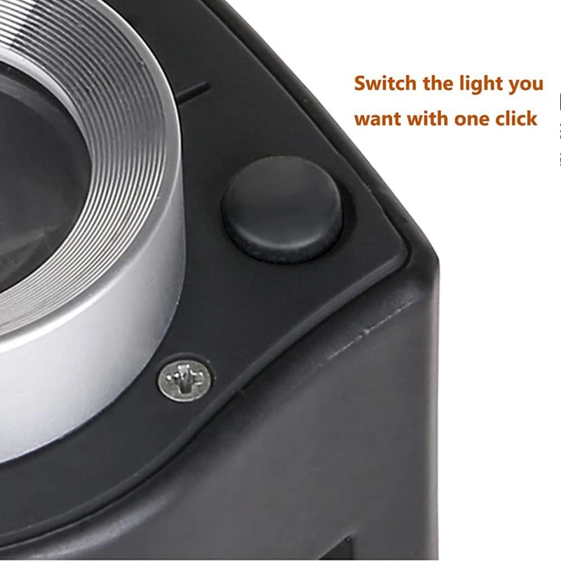 30X Loupe Magnifier With 6 LED Lights, Rechargeable Portable Desktop Metal Jewelers Loupe, Magnifying Glass With Light
