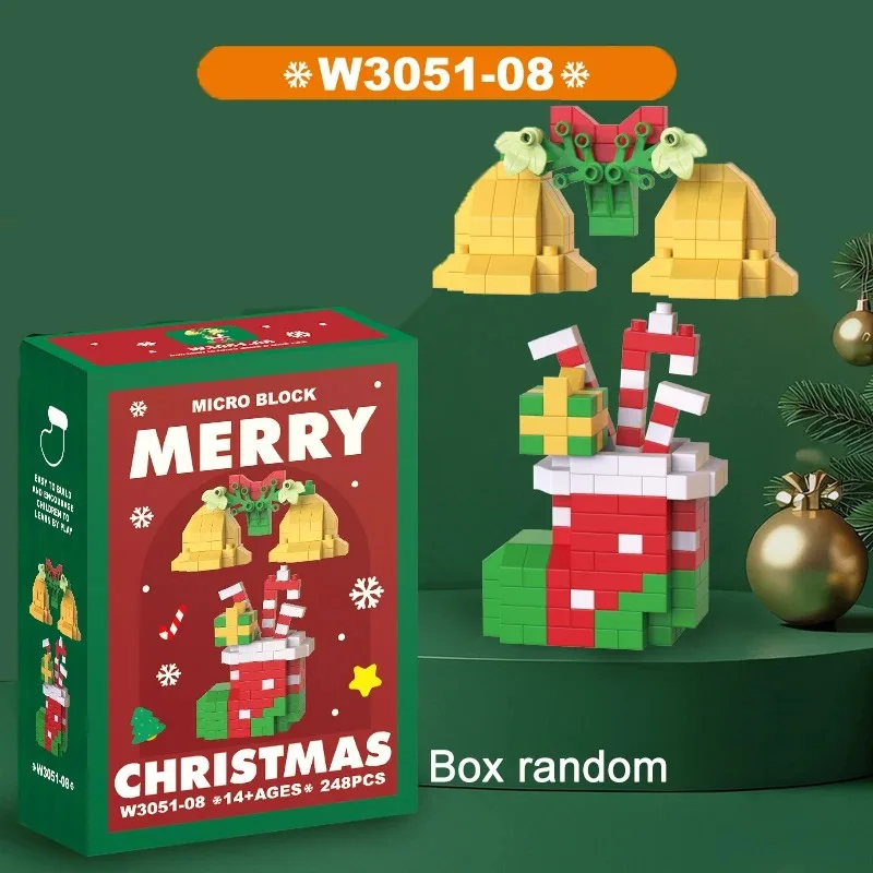 Kerstcadeaus Micro Bouwsteen Serie Kerstman Rendier Puzzel Assembleren Bakstenen Tafeldecoratie Speelgoed Kinderen