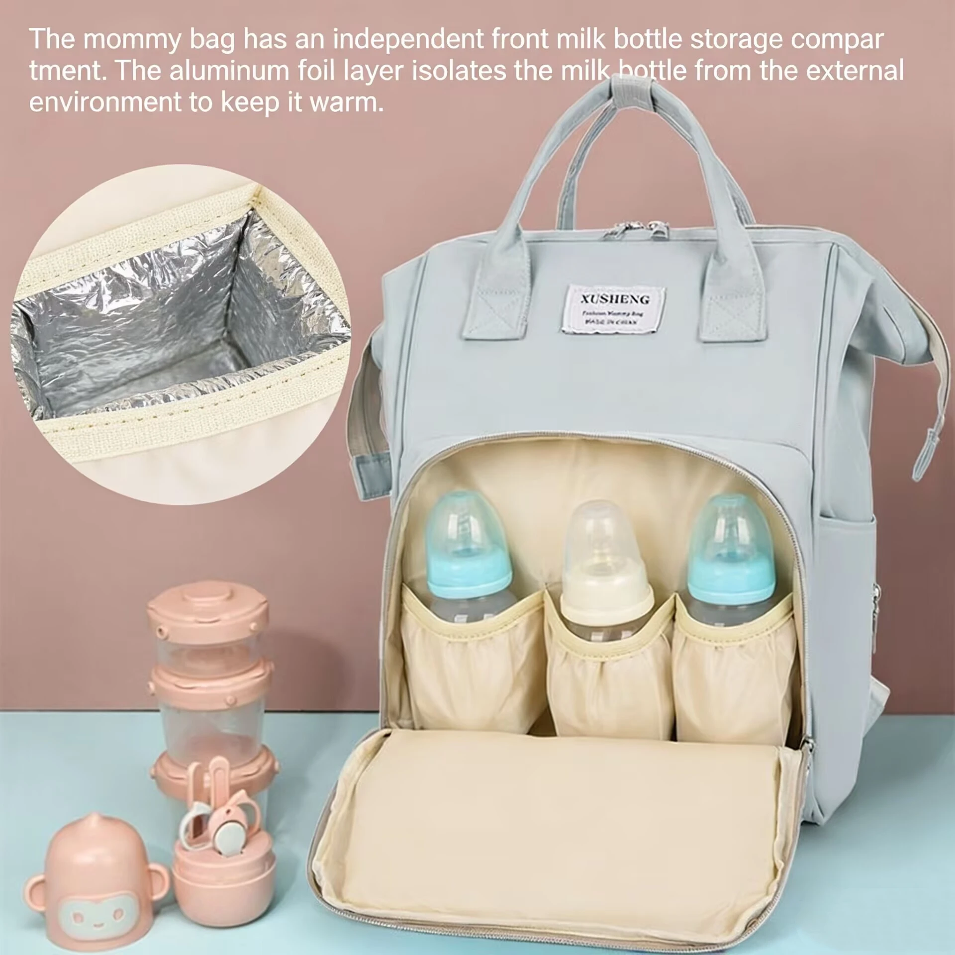Waterproof Portable Mother and Baby Bag Women's Backpack Mommy Bags Multifunctional Large-capacity for Outings Travel Backpack