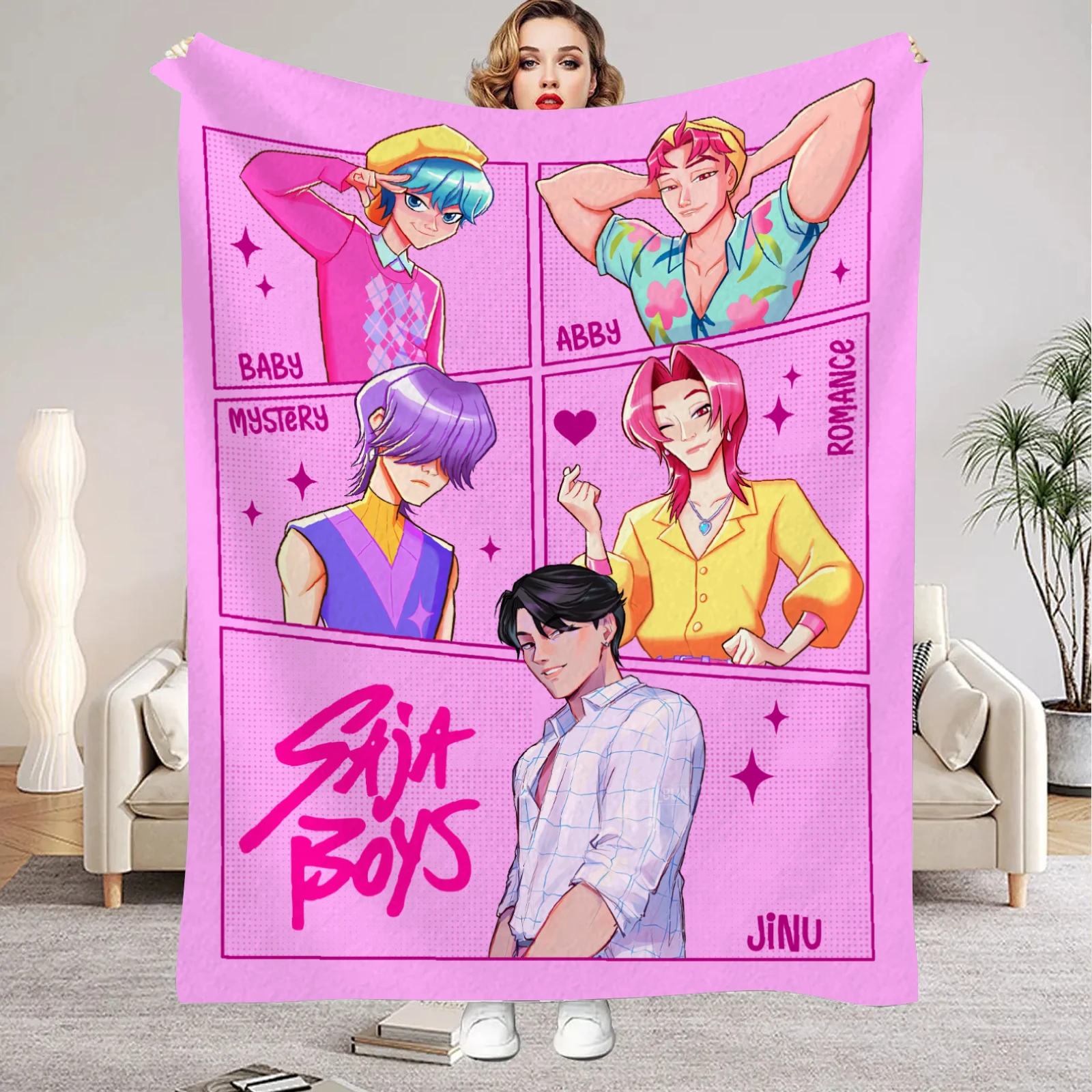 Kpop شيطان الصيادين ساجا بنين البطانيات جودة لينة الدافئة رمي بطانية الشتاء الاطفال الأريكة السرير رقيق المفرش