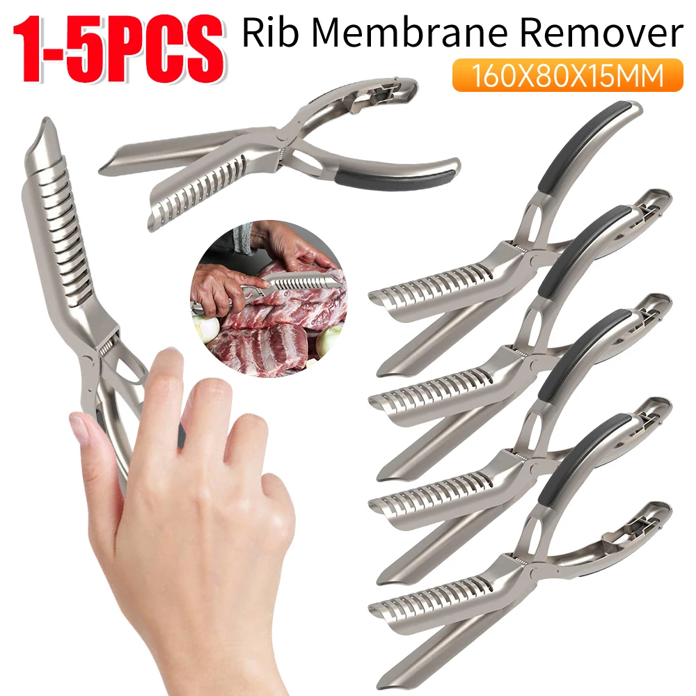 

1-5PCS Rib Membrane Remover Tool Ribs Rib Membrane Remover Clamp Tools Professional BBQ Rib Skinner Peeling Kitchen Accessories