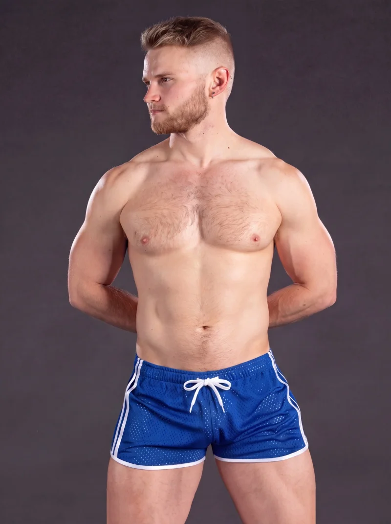 2026 New Gym Men's Summer Running Shorts Quick Dry Grid Workout Short Pants GYM Wear Men Training Beach Breathable Sports Shorts