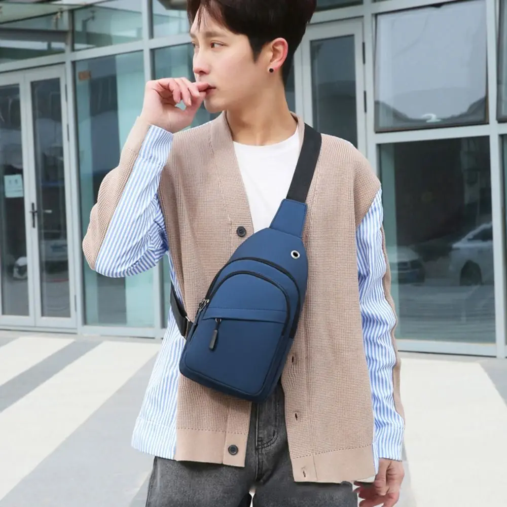 Nylon Men's Shoulder Bag Multi-layer Anti-theft Travel Crossbody Bag Outdoor Small Backpack Large Capacity Chest Bag