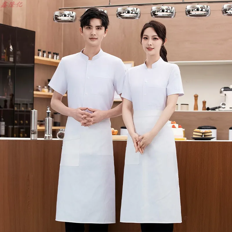 ホテル、レストラン、キッチン、食堂、パン屋向けの夏用通気性シェフジャケット半袖作業服