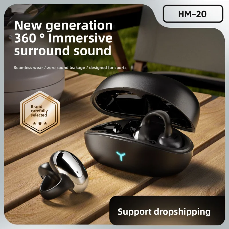 

Bluetooth Headphones New Cross-Border Ear Clip Headphones Wireless Large Battery Long Battery Life Low Latency Wholesale