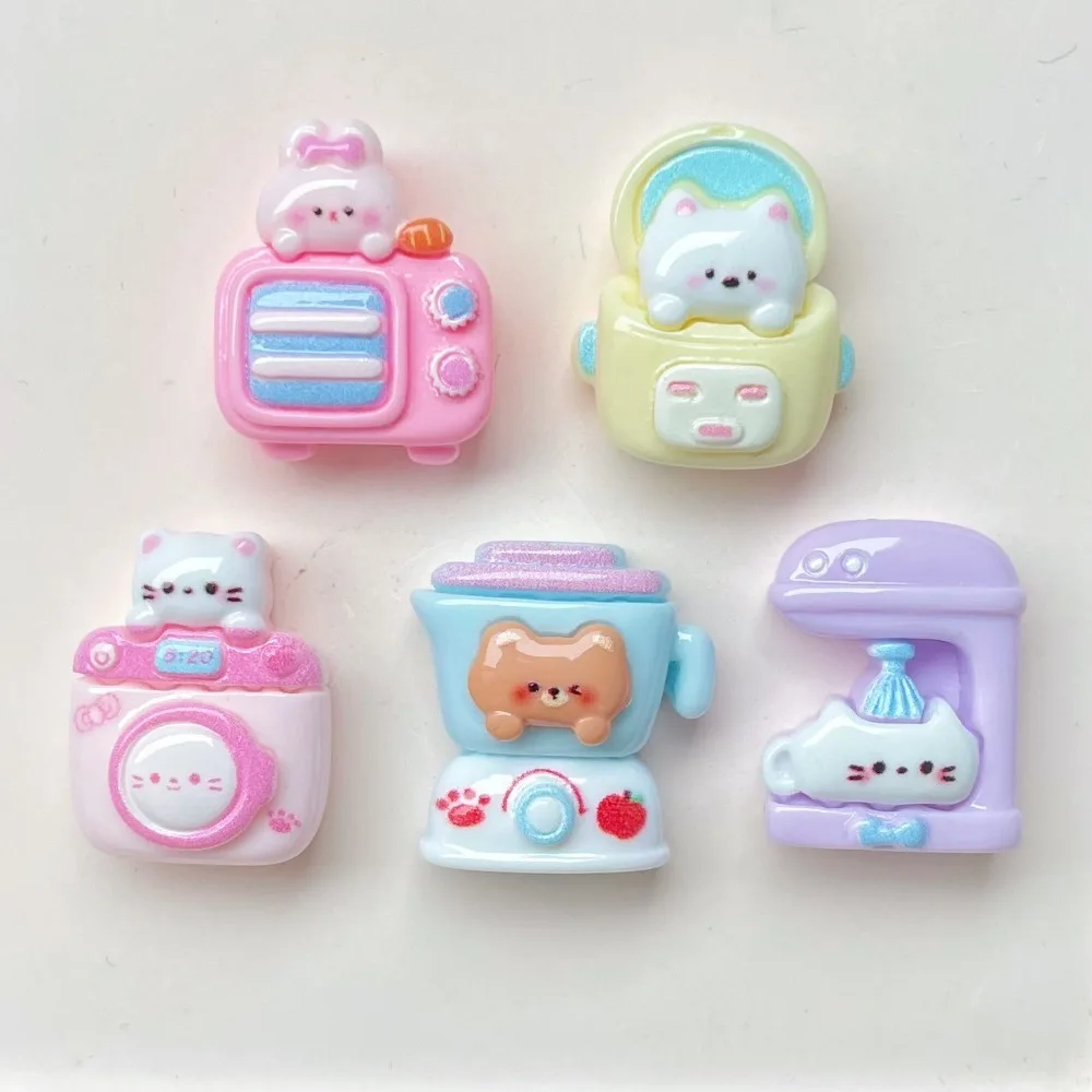 20Pcs Kawii Mini resin Cat TV Series Miniature Flat Back Cabochons For Hairpin Scrapbooking DIY Home Decor Craft Accessories
