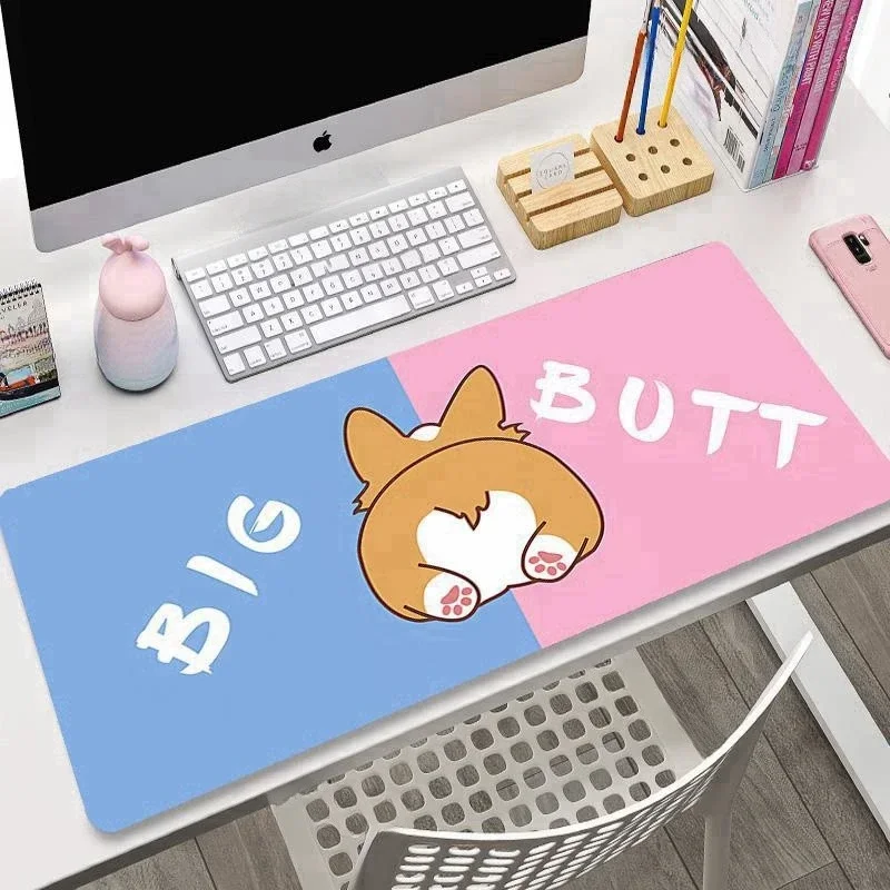 Corgi Cute Dog Mouse Pad XXL New Extended Desk Mat Non Slip Durable Rubber Base Stitched Edge Gaming Pc Desktop Large Mice Mat