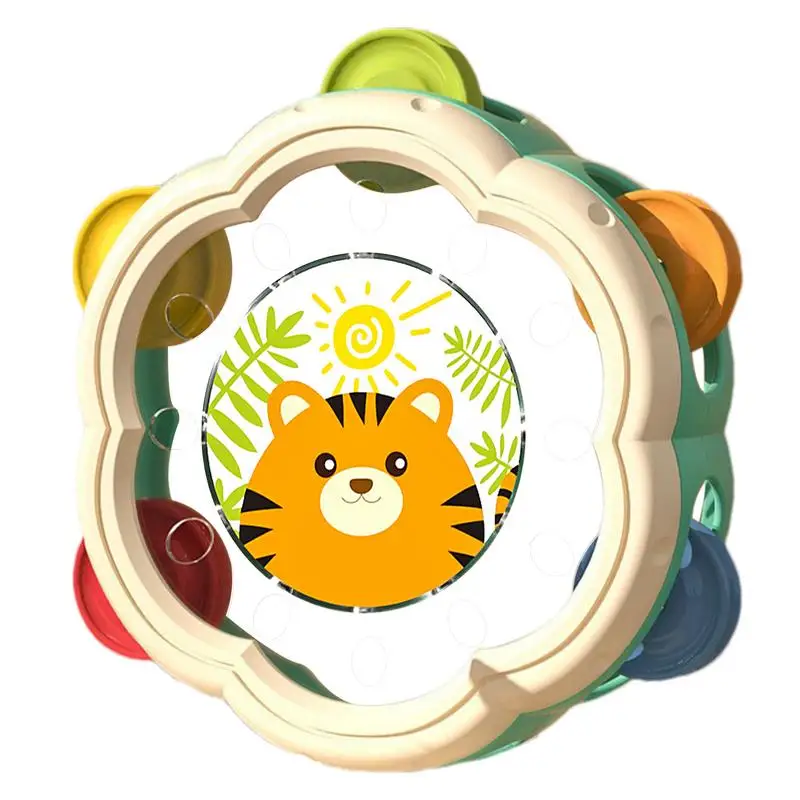 Cute Cartoon Tambourine for Kids, Percussão Infantil, Divertimento, Pequeno, Interativo, Musical, Educacional, Instrumento de Mão