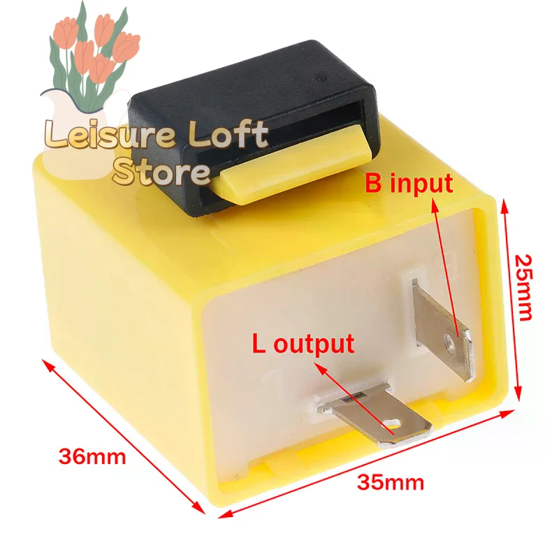 12V 2-Pin LED Flasher Relay - Variable Flash Rate Turn Signal for LED Lights, Universal Fit & Easy Install