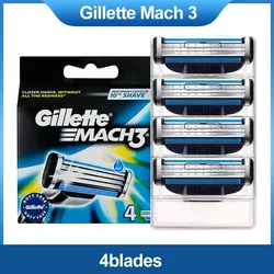 Gillette Mach3 Scheermesje Voor Mannen Scheerapparaat Vult Met Smeerschep 3 Lagen Messen Snel Snijdende Gezicht Baard Cartridges 4 Stuks 8 Stuks