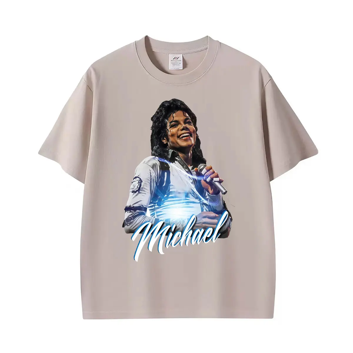 King of Pop Michael Jackson Rock Singer T-Shirt für Herren und Damen, 100 % Baumwolle, kurzärmelig, Harajuku, klassisches, übergroßes T-Shirt – Detail 7