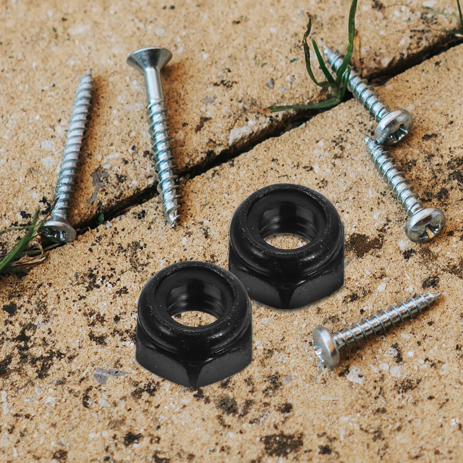 

50pcs Stainless Steel Nuts Hex Threaded Antislip Zinc Plated Hardware Fasteners for Mechanical Equipment niture