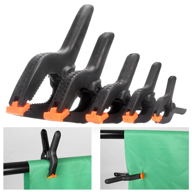 2/3/4/6/9inch Adjustable A-type Nylon Clamp Mini Fixed Spring Clip Photography Background Clips Carpentry Clamp Woodworking Tool
