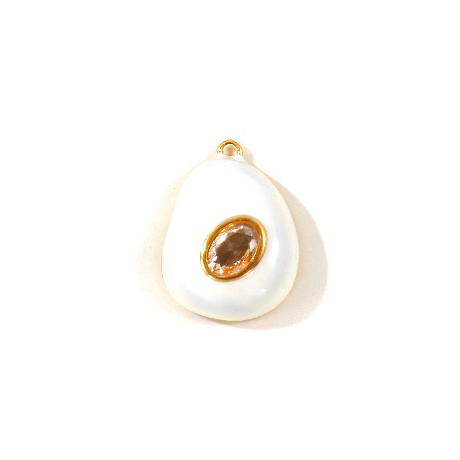 2 Stück Emaille-Strass-Tropfenanhänger, 18K vergoldet, 304 Edelstahl-Anhänger für DIY-Halsketten-Schmuckherstellung, 18x13,5mm – Detail 5