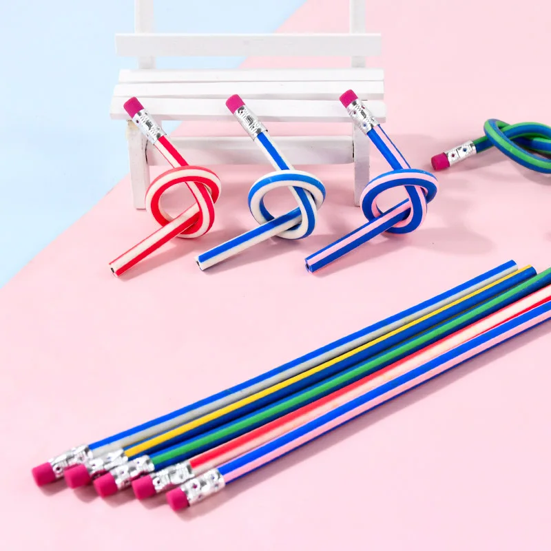 5/10 Stück Kreative, weiche, biegbare Bleistifte mit Radiergummi, magische flexible Bleistifte für den täglichen Schreibgebrauch von Schülern, Geschenkbedarf für den Unterricht